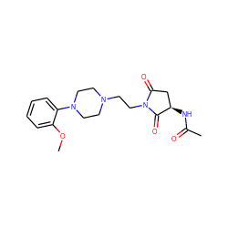 COc1ccccc1N1CCN(CCN2C(=O)C[C@@H](NC(C)=O)C2=O)CC1 ZINC000040918741