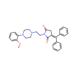 COc1ccccc1N1CCN(CCN2C(=O)CC(=C(c3ccccc3)c3ccccc3)C2=O)CC1 ZINC000053255598