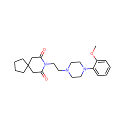 COc1ccccc1N1CCN(CCN2C(=O)CC3(CCCC3)CC2=O)CC1 ZINC000053064442