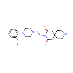 COc1ccccc1N1CCN(CCN2C(=O)CC3(CCNCC3)CC2=O)CC1 ZINC000013560172