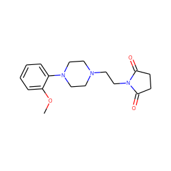 COc1ccccc1N1CCN(CCN2C(=O)CCC2=O)CC1 ZINC000026808003