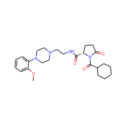 COc1ccccc1N1CCN(CCNC(=O)[C@@H]2CCC(=O)N2C(=O)C2CCCCC2)CC1 ZINC000040406153