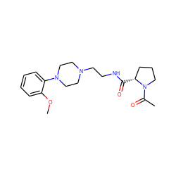 COc1ccccc1N1CCN(CCNC(=O)[C@@H]2CCCN2C(C)=O)CC1 ZINC000040916077