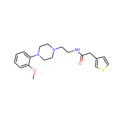 COc1ccccc1N1CCN(CCNC(=O)Cc2ccsc2)CC1 ZINC000013740987
