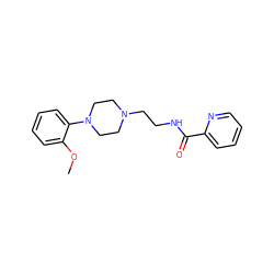 COc1ccccc1N1CCN(CCNC(=O)c2ccccn2)CC1 ZINC000038589393