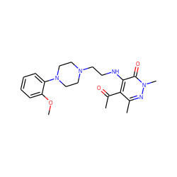 COc1ccccc1N1CCN(CCNc2c(C(C)=O)c(C)nn(C)c2=O)CC1 ZINC000013863389