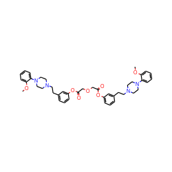 COc1ccccc1N1CCN(CCc2cccc(OC(=O)COCC(=O)Oc3cccc(CCN4CCN(c5ccccc5OC)CC4)c3)c2)CC1 ZINC000028873160