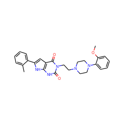 COc1ccccc1N1CCN(CCn2c(=O)[nH]c3[nH]c(-c4ccccc4C)cc3c2=O)CC1 ZINC000101061403