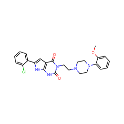 COc1ccccc1N1CCN(CCn2c(=O)[nH]c3[nH]c(-c4ccccc4Cl)cc3c2=O)CC1 ZINC000028564883