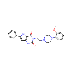 COc1ccccc1N1CCN(CCn2c(=O)[nH]c3cc(-c4ccccc4)[nH]c3c2=O)CC1 ZINC000013641871