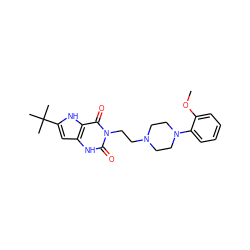 COc1ccccc1N1CCN(CCn2c(=O)[nH]c3cc(C(C)(C)C)[nH]c3c2=O)CC1 ZINC000072114166