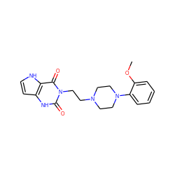 COc1ccccc1N1CCN(CCn2c(=O)[nH]c3cc[nH]c3c2=O)CC1 ZINC000013641859