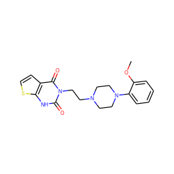 COc1ccccc1N1CCN(CCn2c(=O)[nH]c3sccc3c2=O)CC1 ZINC000000576615