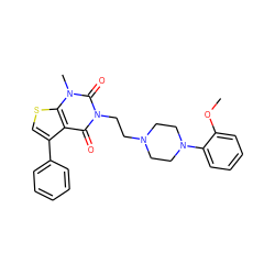 COc1ccccc1N1CCN(CCn2c(=O)c3c(-c4ccccc4)csc3n(C)c2=O)CC1 ZINC000034014526