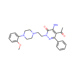 COc1ccccc1N1CCN(CCn2nc(-c3ccccc3)c(C(C)=O)c(N)c2=O)CC1 ZINC000013558467