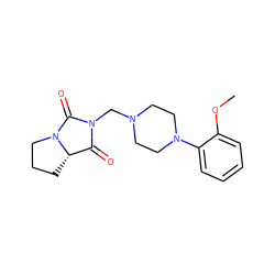 COc1ccccc1N1CCN(CN2C(=O)[C@@H]3CCCN3C2=O)CC1 ZINC000013760030