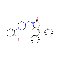 COc1ccccc1N1CCN(CN2C(=O)CC(=C(c3ccccc3)c3ccccc3)C2=O)CC1 ZINC000013782624