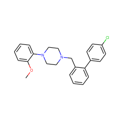 COc1ccccc1N1CCN(Cc2ccccc2-c2ccc(Cl)cc2)CC1 ZINC000096910028