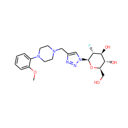 COc1ccccc1N1CCN(Cc2cn([C@@H]3O[C@H](CO)[C@@H](O)[C@H](O)[C@H]3F)nn2)CC1 ZINC000096286425