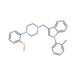 COc1ccccc1N1CCN(Cc2cn(-c3ccccc3C)c3ccccc23)CC1 ZINC000103266307