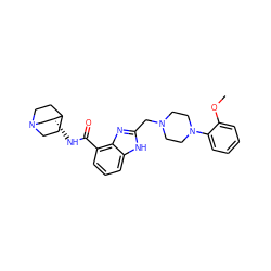 COc1ccccc1N1CCN(Cc2nc3c(C(=O)N[C@@H]4CN5CCC4CC5)cccc3[nH]2)CC1 ZINC000013539201