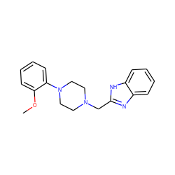 COc1ccccc1N1CCN(Cc2nc3ccccc3[nH]2)CC1 ZINC000025539886