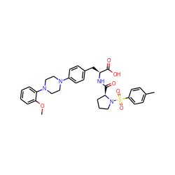 COc1ccccc1N1CCN(c2ccc(C[C@H](NC(=O)[C@@H]3CCCN3S(=O)(=O)c3ccc(C)cc3)C(=O)O)cc2)CC1 ZINC000028978614