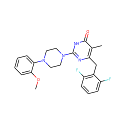 COc1ccccc1N1CCN(c2nc(Cc3c(F)cccc3F)c(C)c(=O)[nH]2)CC1 ZINC000028866397