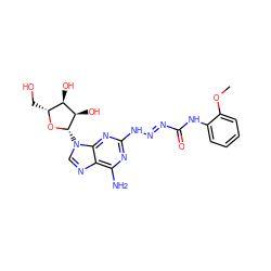 COc1ccccc1NC(=O)/N=N/Nc1nc(N)c2ncn([C@@H]3O[C@H](CO)[C@@H](O)[C@H]3O)c2n1 ZINC000013517415