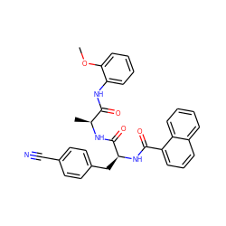 COc1ccccc1NC(=O)[C@H](C)NC(=O)[C@H](Cc1ccc(C#N)cc1)NC(=O)c1cccc2ccccc12 ZINC000029233459