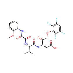 COc1ccccc1NC(=O)C(=O)N[C@H](C(=O)N[C@@H](CC(=O)O)C(=O)COc1c(F)c(F)cc(F)c1F)C(C)C ZINC000026645417