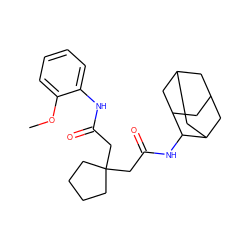 COc1ccccc1NC(=O)CC1(CC(=O)NC2C3CC4CC(C3)CC2C4)CCCC1 ZINC000043079205