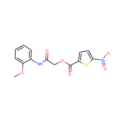 COc1ccccc1NC(=O)COC(=O)c1ccc([N+](=O)[O-])s1 ZINC000002634871