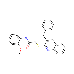 COc1ccccc1NC(=O)CSc1nc2ccccc2cc1Cc1ccccc1 ZINC000004848619