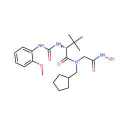 COc1ccccc1NC(=O)N[C@@H](C(=O)N(CC(=O)NO)CC1CCCC1)C(C)(C)C ZINC000066101614