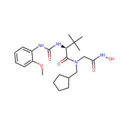 COc1ccccc1NC(=O)N[C@H](C(=O)N(CC(=O)NO)CC1CCCC1)C(C)(C)C ZINC000034047317