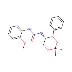 COc1ccccc1NC(=O)N[C@H]1COC(C)(C)O[C@H]1c1ccccc1 ZINC000028379433