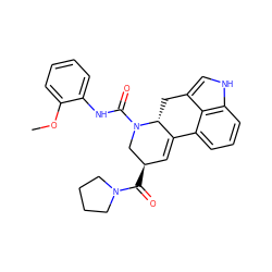 COc1ccccc1NC(=O)N1C[C@H](C(=O)N2CCCC2)C=C2c3cccc4[nH]cc(c34)C[C@H]21 ZINC000072175877