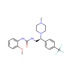 COc1ccccc1NC(=O)NC[C@H](c1ccc(C(F)(F)F)cc1)N1CCN(C)CC1 ZINC000028523650