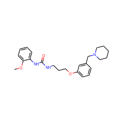COc1ccccc1NC(=O)NCCCOc1cccc(CN2CCCCC2)c1 ZINC000013725221