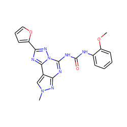 COc1ccccc1NC(=O)Nc1nc2nn(C)cc2c2nc(-c3ccco3)nn12 ZINC000013472329