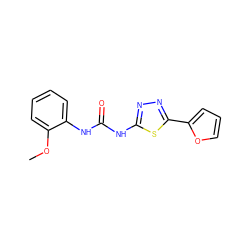 COc1ccccc1NC(=O)Nc1nnc(-c2ccco2)s1 ZINC000018086791