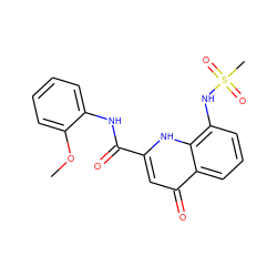 COc1ccccc1NC(=O)c1cc(=O)c2cccc(NS(C)(=O)=O)c2[nH]1 ZINC000095592342