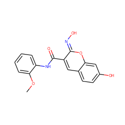 COc1ccccc1NC(=O)c1cc2ccc(O)cc2o/c1=N\O ZINC000100620944