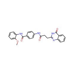 COc1ccccc1NC(=O)c1ccc(NC(=O)CCc2nc3ccccc3c(=O)[nH]2)cc1 ZINC000013149824