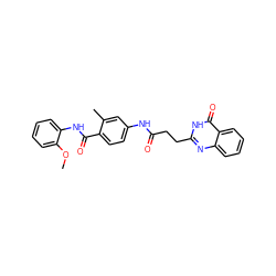 COc1ccccc1NC(=O)c1ccc(NC(=O)CCc2nc3ccccc3c(=O)[nH]2)cc1C ZINC000103254093