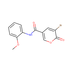 COc1ccccc1NC(=O)c1coc(=O)c(Br)c1 ZINC000000520987