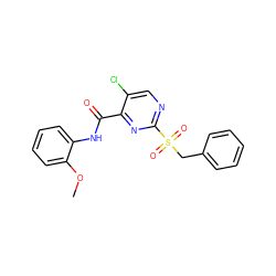 COc1ccccc1NC(=O)c1nc(S(=O)(=O)Cc2ccccc2)ncc1Cl ZINC000008916923