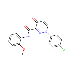 COc1ccccc1NC(=O)c1nn(-c2ccc(Cl)cc2)ccc1=O ZINC000001394386