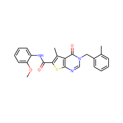 COc1ccccc1NC(=O)c1sc2ncn(Cc3ccccc3C)c(=O)c2c1C ZINC000000791271